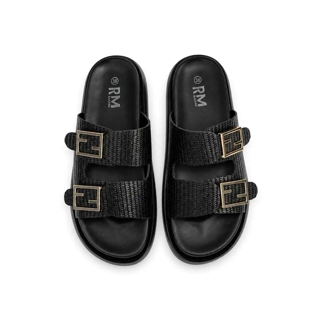Sandale Compense pour femme 8099-2 noir miniature